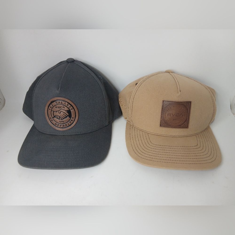RVCA Charcoal and Beige Snapback Hats